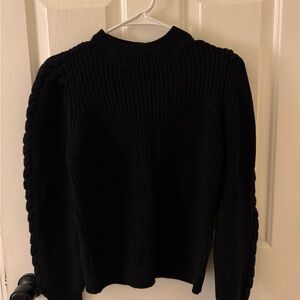 525 America Black Mock Neck Sweater